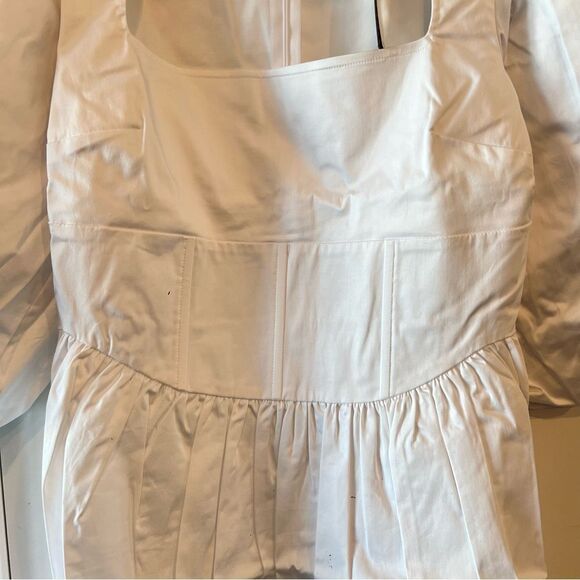 NWT WeWoreWhat Danielle Bernstein Faux Corset Bodice Puff Sleeve Mini Dress 2 - Picture 5 of 9